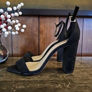 Vince Camuto Black Ankle Strap Heels